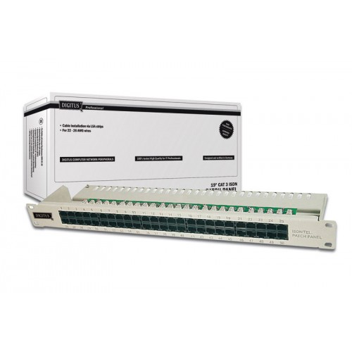DIGITUS 50 PORT CAT-3 ISDN PATCH PANEL(DN-91350-1) DIGITUS 50 PORT CAT-3 ISDN PATCH PANEL(DN-91350-1)