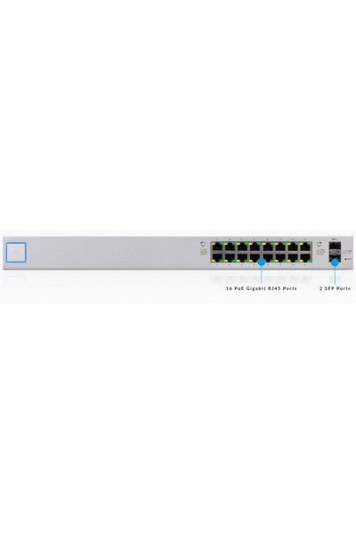 UBIQUITI UNIFI US-16 16 PORT POE SWITCH 2 SFP (US-16-150W)